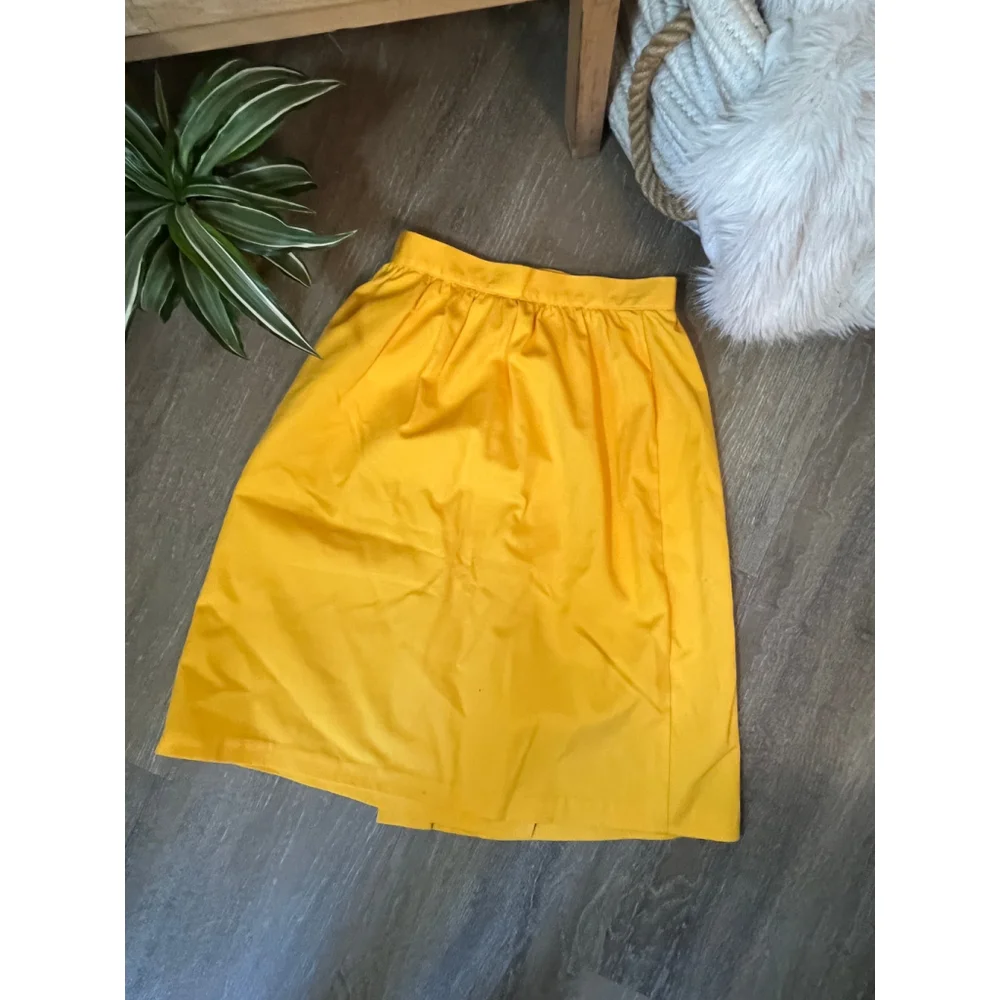Women's California Collections Yellow A-Line Skirt Size S - Picture 4 of 11